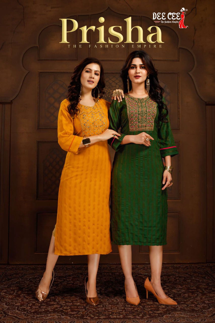Deecee Prisha Rayon Fancy Party Wear Designer Stylish Kurti Collection